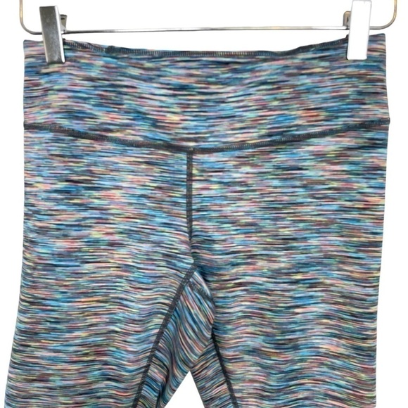 Zella Striped Cropped Leggings Multi Colored Yoga Pants Side Leg Panel Size S - Picture 5 of 13